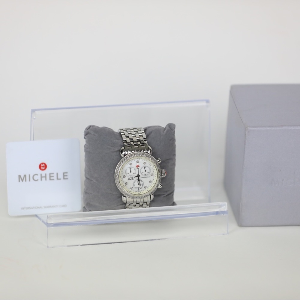 Michele Signature CSX-36 Diamond & Pearl White Dial Ladies Watch - Picture 4 of 8